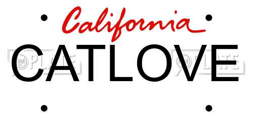 CATLOVE California License Plate