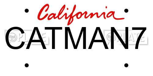 CATMAN7 California License Plate