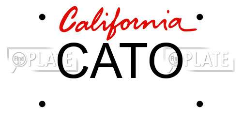 CATO California License Plate