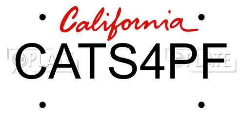 CATS4PF California License Plate