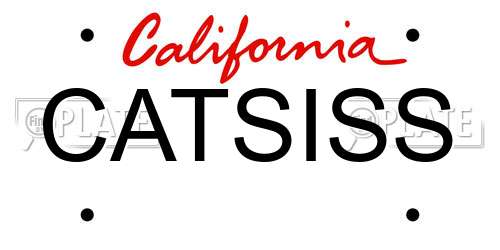 CATSISS California License Plate