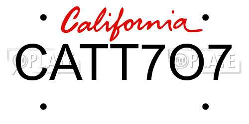 CATT7O7 California License Plate