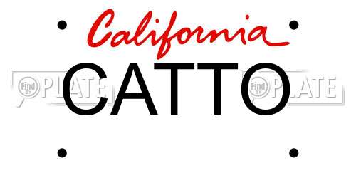 CATTO California License Plate