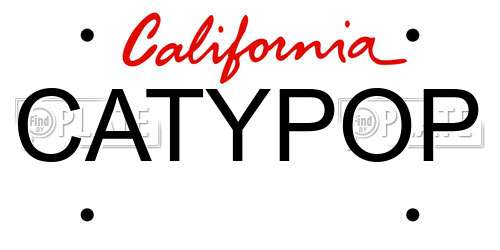 CATYPOP California License Plate
