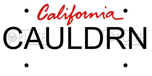 CAULDRN California License Plate