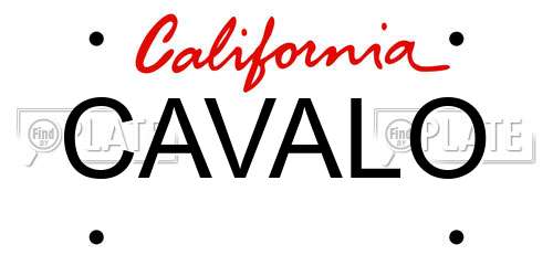 CAVALO California License Plate