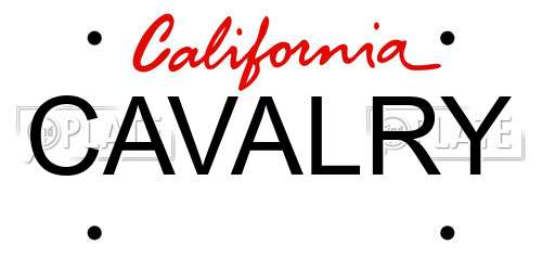 CAVALRY California License Plate