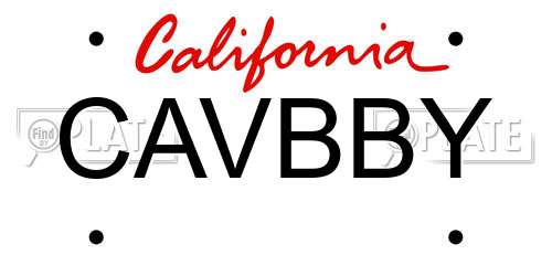 CAVBBY California License Plate