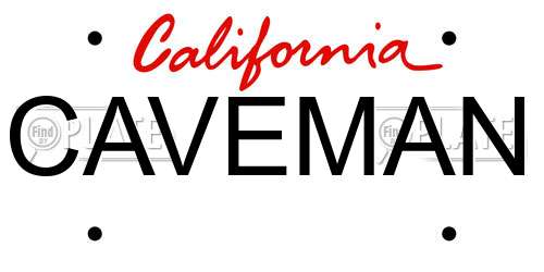 CAVEMAN California License Plate
