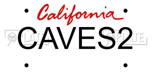 CAVES2 California License Plate