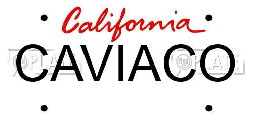 CAVIACO California License Plate