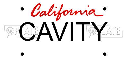 CAVITY California License Plate
