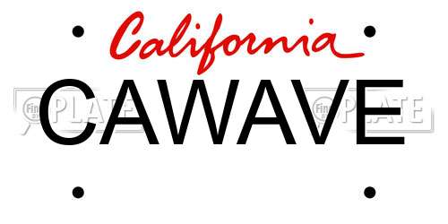 CAWAVE California License Plate