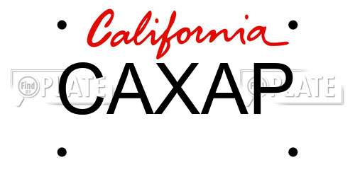 CAXAP California License Plate