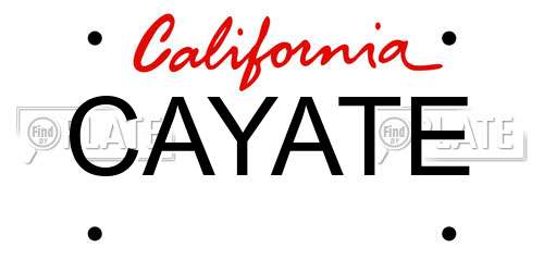 CAYATE license plate in CA state