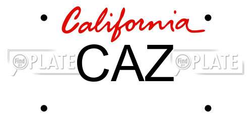 CAZ California License Plate