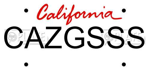 CAZGSSS California License Plate