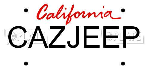 CAZJEEP California License Plate