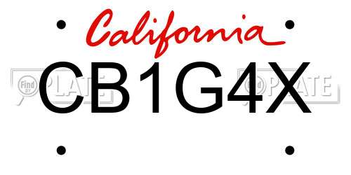 CB1G4X California License Plate