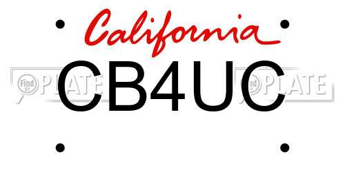CB4UC California License Plate