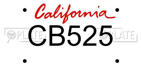 CB525 California License Plate