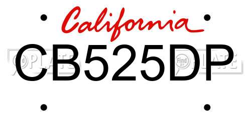 CB525DP California License Plate