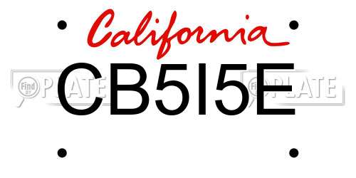 CB5I5E California License Plate