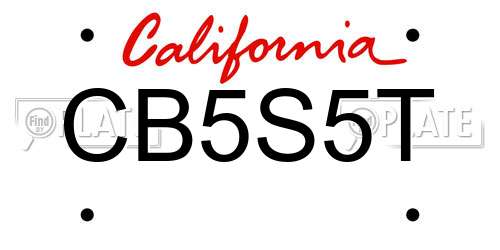 CB5S5T California License Plate
