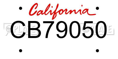 CB79050 California License Plate