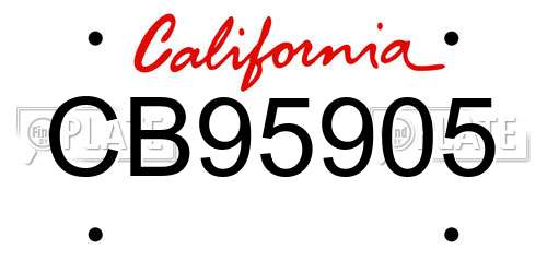 CB95905 California License Plate