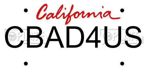 CBAD4US California License Plate