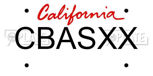 CBASXX California License Plate