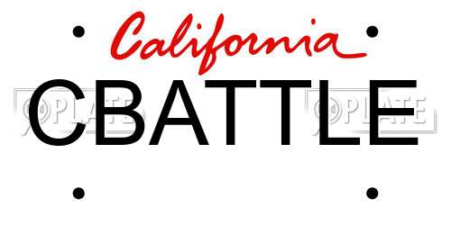 CBATTLE California License Plate