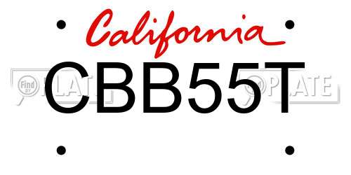 CBB55T California License Plate