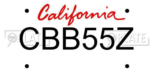 CBB55Z California License Plate