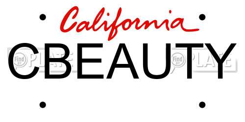 CBEAUTY California License Plate