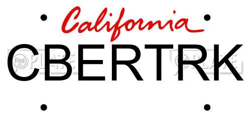CBERTRK California License Plate