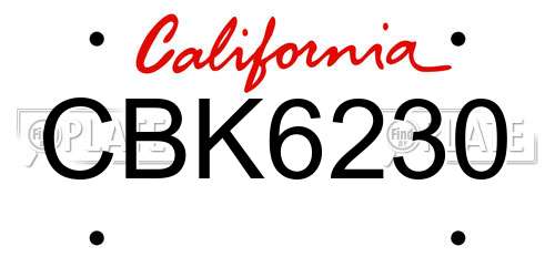 CBK6230 California License Plate