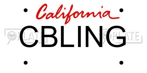 CBLING California License Plate