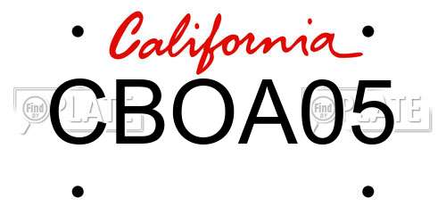 CBOA05 California License Plate
