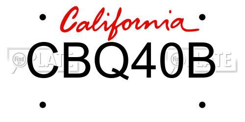 CBQ40B California License Plate