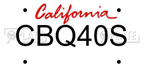 CBQ40S California License Plate
