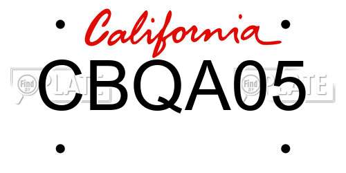 CBQA05 California License Plate