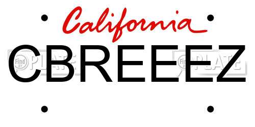 CBREEEZ California License Plate