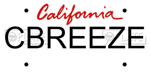 CBREEZE California License Plate