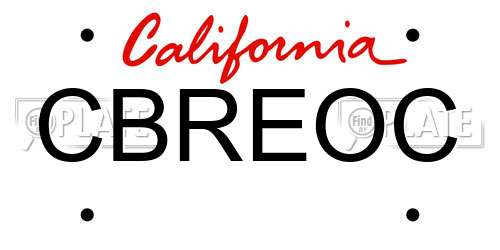 CBREOC California License Plate