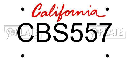 CBS557 California License Plate