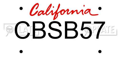 CBSB57 California License Plate