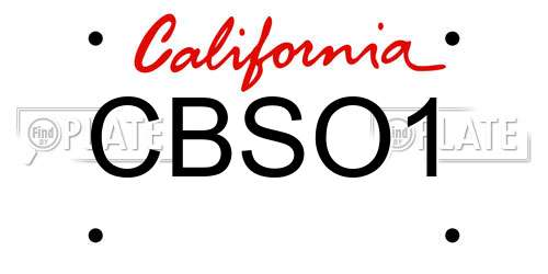 CBSO1 California License Plate