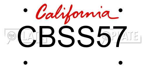 CBSS57 California License Plate
